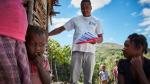 Action Against Hunger’s medical team visits a patient’s home in Haiti.